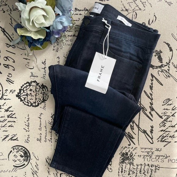 NWT FRAME Le Garçon Crop Boyfriend Jeans in Penmar Dark Wash Size 31 - Picture 6 of 10